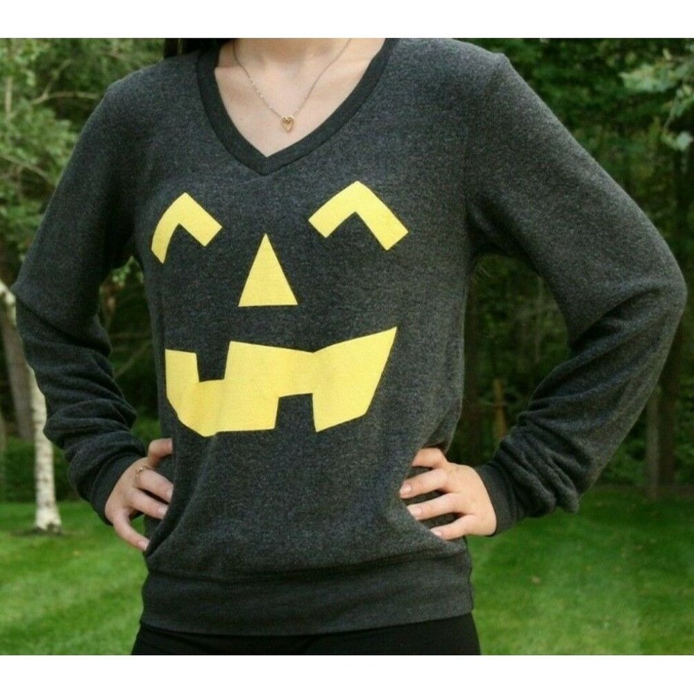 Wildfox Womens Sweater Size S Jack O Lantern Face Pullover Halloween Nwt